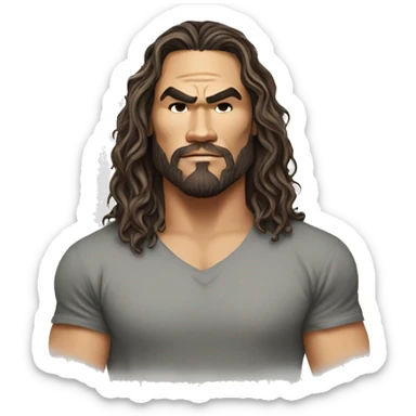 realistic jason momoa wearing tee sticker