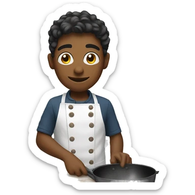 boy cooking happen sticker
