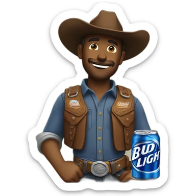 cowboy with bud light sticker