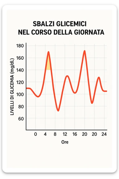 Sbalzi glicemici con grafico italiano sticker