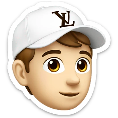 White handsome boy Louis Vuitton cap mm brown colour  sticker