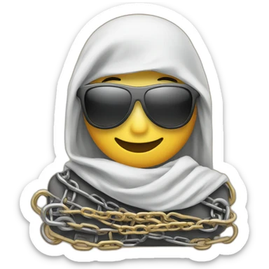 A link (chain) link emoji with a kaffiyeh and sunglasses sticker
