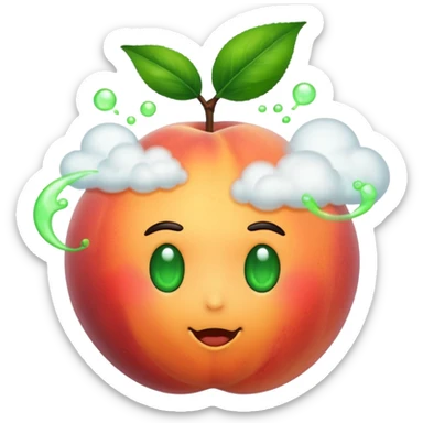 Peach with green gas sticker