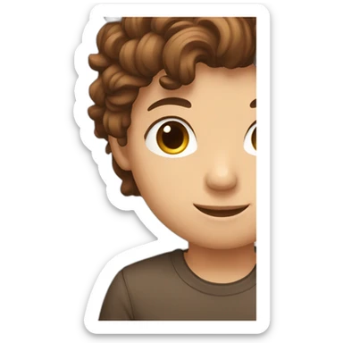 a brown hair boy with her girlfriend with brown hair  sticker