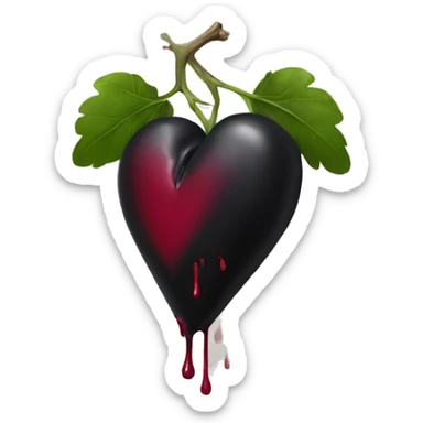 Black bleeding heart sticker