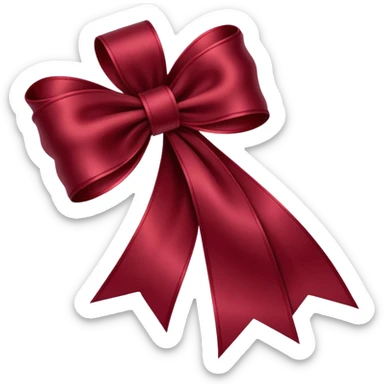burgundy red ribbon sticker