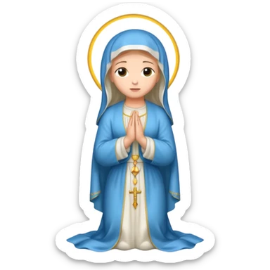 fullbody Virgin Mary praying, front view, variation 2 sticker