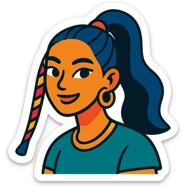 Portrait of the person in a vibrant toon style, colorful cartoon, expressive and lively, with a transparent background. sticker