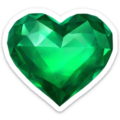 Emerald Green heart sticker