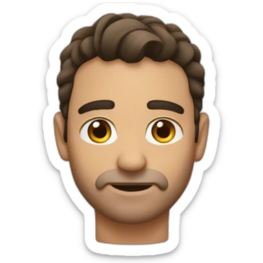 Brow hair Italian guy,covid sticker