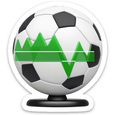 Cinematic realistic 3d growing football graph sticker