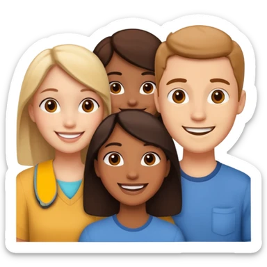 Three friends talking and looking each other sticker