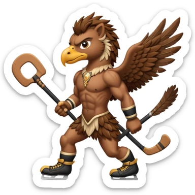 a griffin with a hockey stick sticker