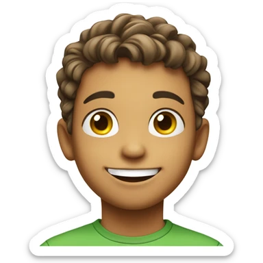 happy boy solo portrait sticker