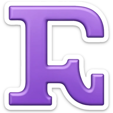 purple capital letter "T" alphabet sticker