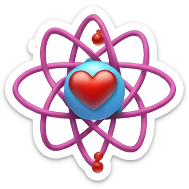 A heart shaped atom  sticker