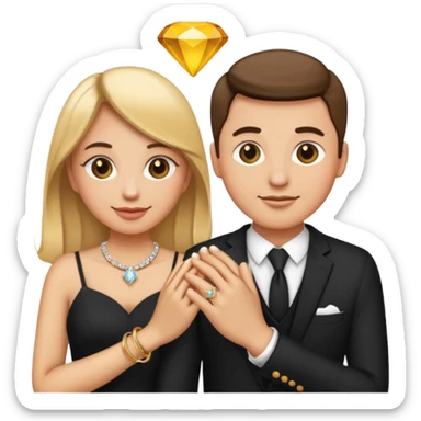 Aesthetic Engagement couple ring emoji sticker