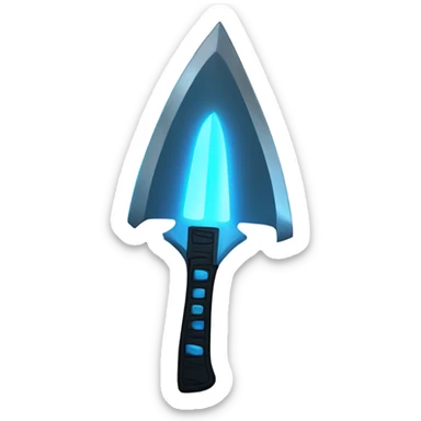 sci-fi machete with blue ray blade sticker