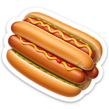 Hot dog with ketchup sticker