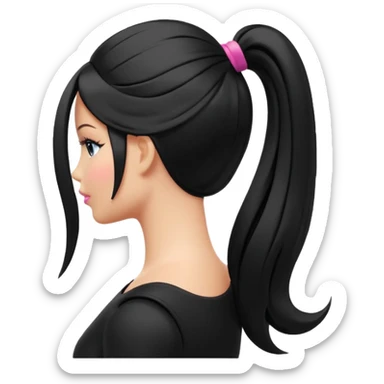 Barbie ponytail silhouette in solid color sticker