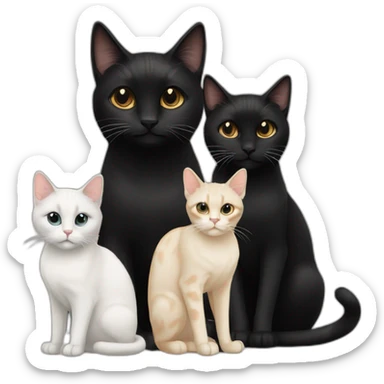 two black cats and one colourpoint cat sticker