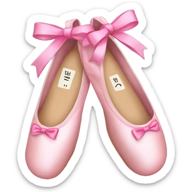 ballet slippers with pink bow sticker