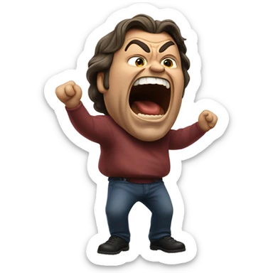 Jack black shouting sticker