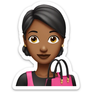 Pretty women holding pink black birkin bag sticker