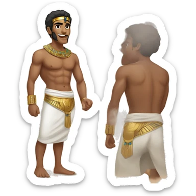 6 pack lean egyptian guy sticker