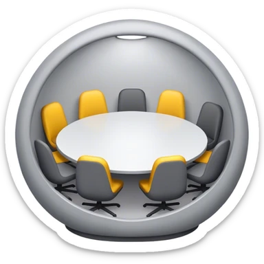 A simple, minimalist emoji depicting a single-person meeting pod or booth. sticker