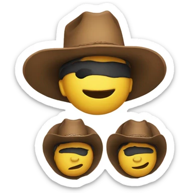 smiley with cowboy hat sticker