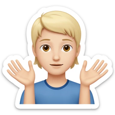 Younger out with hands spreading  sticker