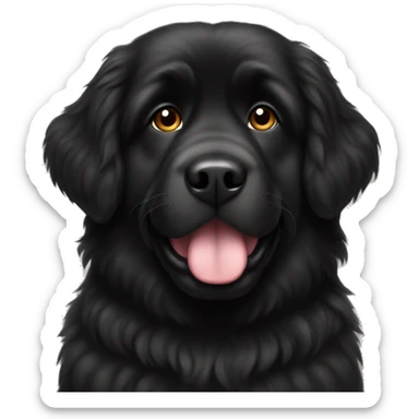 Black Newfoundland dog cute sticker