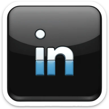 black 3d linkedin logo (the real Linkedin logo must be used) sticker