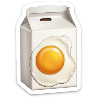 milk carton with egg picture sticker