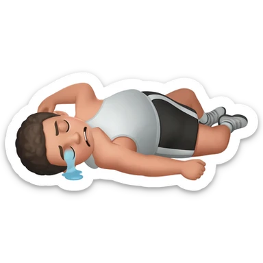 tired athlete on the floor sticker