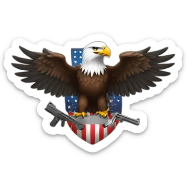 america, eagle, guns sticker