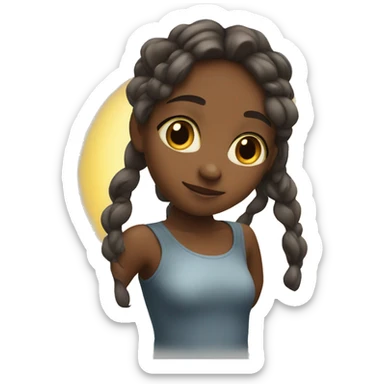 girl looking to sun sticker