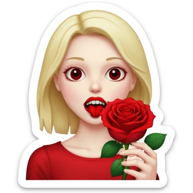 I want this emoji 💀 holding this in its mouth 🥀  sticker