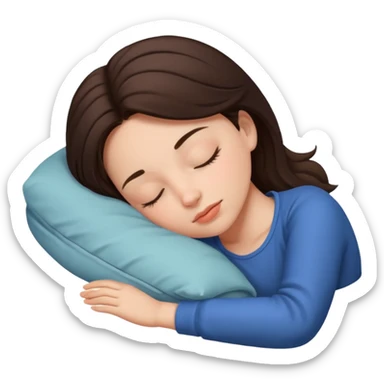 Brunette girl sleeping sticker