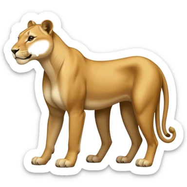 a lioness's silhouette with four legs sticker