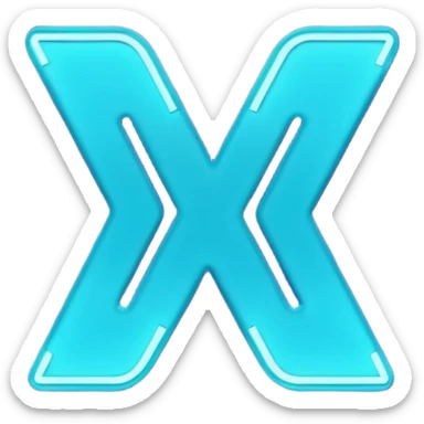 futuristic minimalistic emoji icon, letters "N" formed by three glowing digital lines representing Storm, Atom and NoizeGames, neon purple (#8B5CF6) and cyan (#00E0FF) on dark background, modern tech style, 1:1 aspect ratio sticker