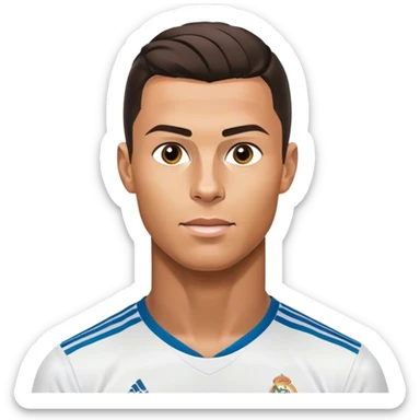 Cristiano Ronaldo in a Real Madrid jersey. sticker