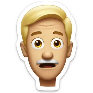 Surprised man with finger sticker