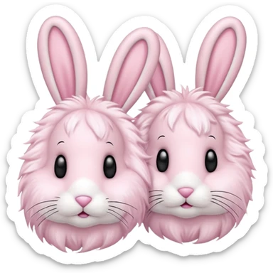 light pink bunny slippers with a fluffy tail sticker