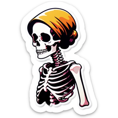 Woman skeleton  sticker