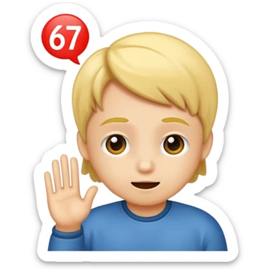 A kid saying 67 sticker