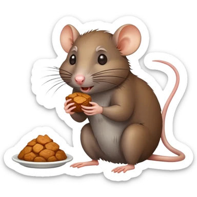 Rat eating  sticker
