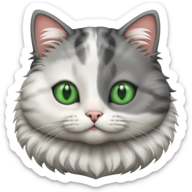 a cute cat with puffer sticker