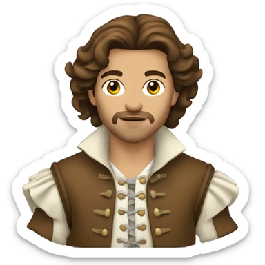 Musketeer beige jaket brown hair sticker